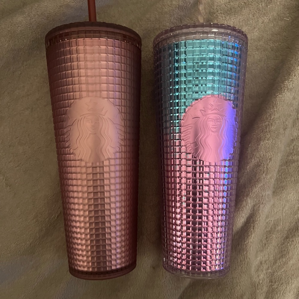 Starbucks Iridescent Pink and Teal Tumblers
